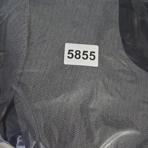 Black Label by Evan Picone Size 10 Open Front Jacket Gray Black Contrast Trim - Picture 11 of 11